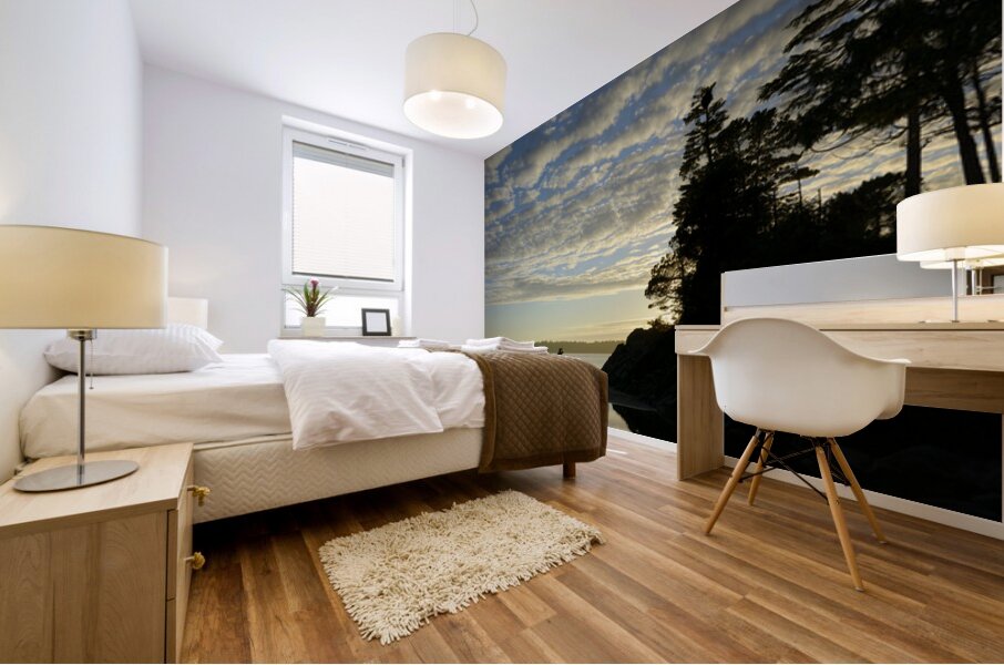 Photographing the sunset on Tonquin Beach Mural print