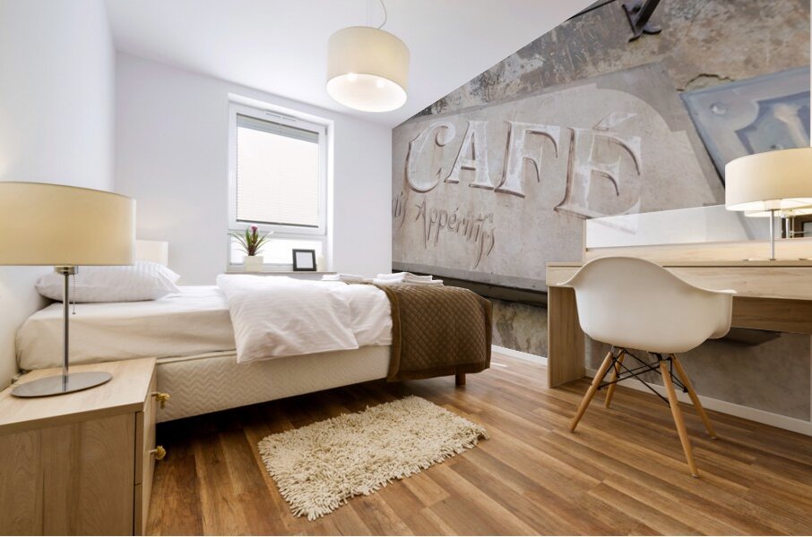 Cafe sign in Lourmarin Mural print