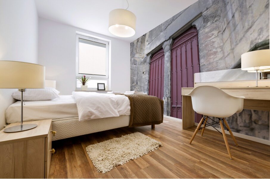 Entrance door. Cathedrale St-Cyr-Sainte Julitte. Nevers. France Mural print