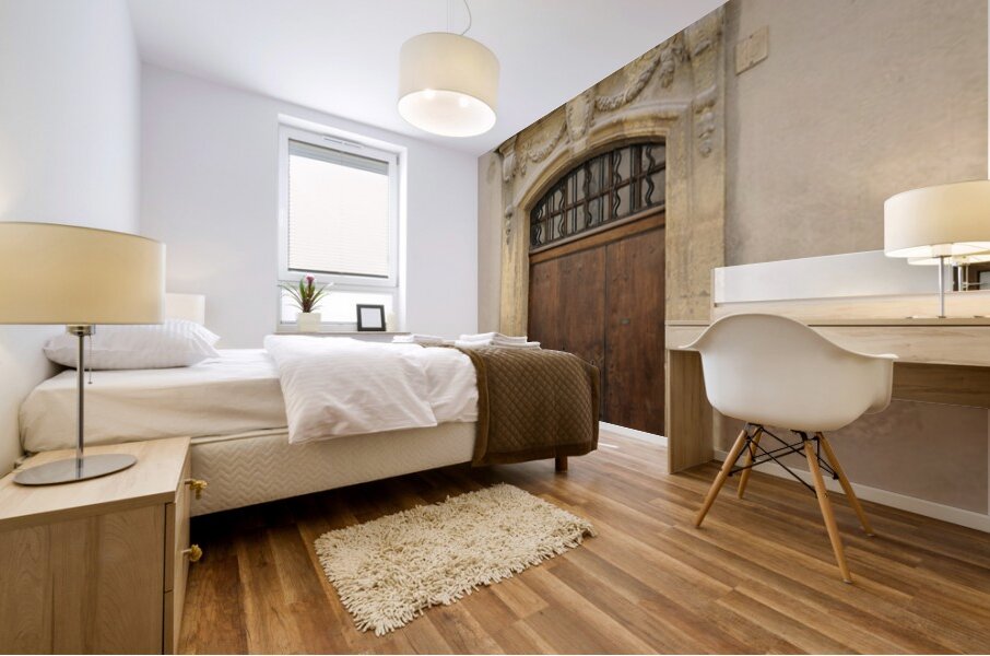 Ornate entry door. Lourmarin. France Mural print