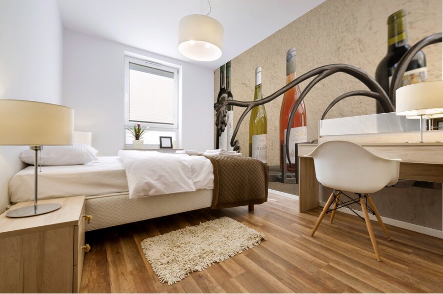 Les Vins Du Luberon store sign with bottled wine Lourmarin Vaucluse Provence Alpes Côte dAzur France Mural print