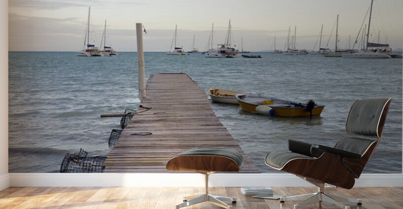 Dock and lobster pots Wall Murals