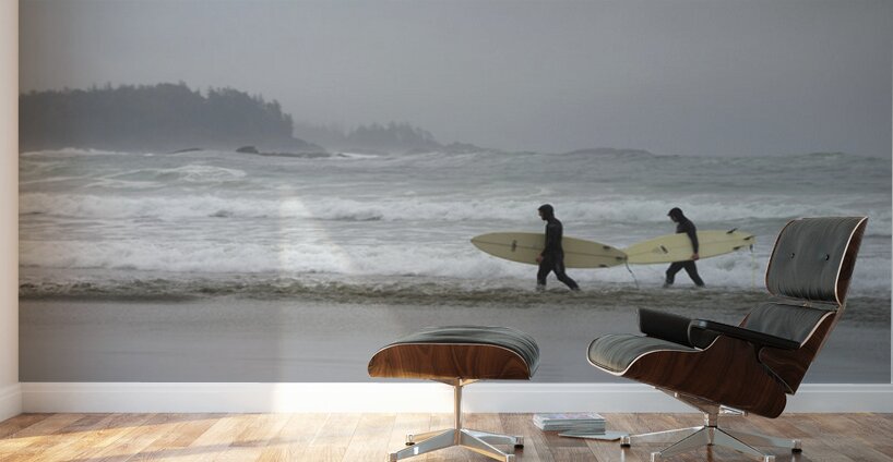 Surfing at Florencia Beach Wall Murals