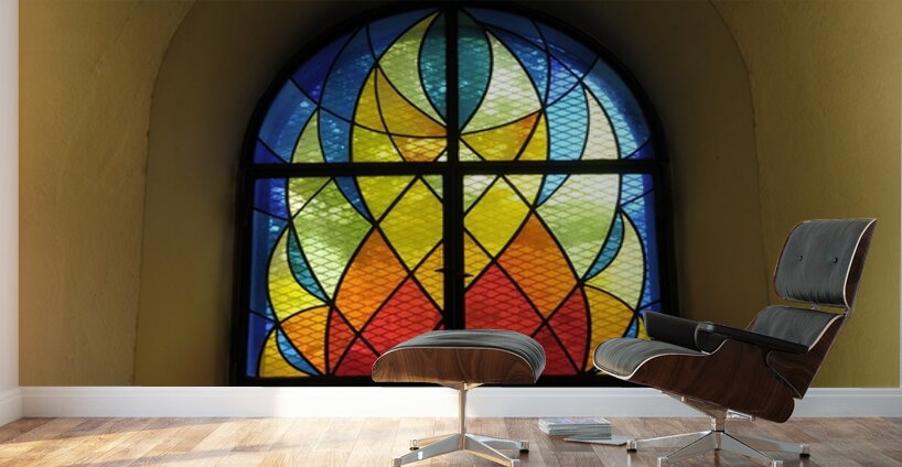 Contemporary stained glass window Eglise Saint Pothin Wall Murals