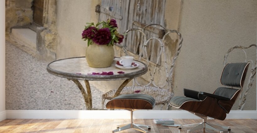 Outdoor table with flowers Wall Murals