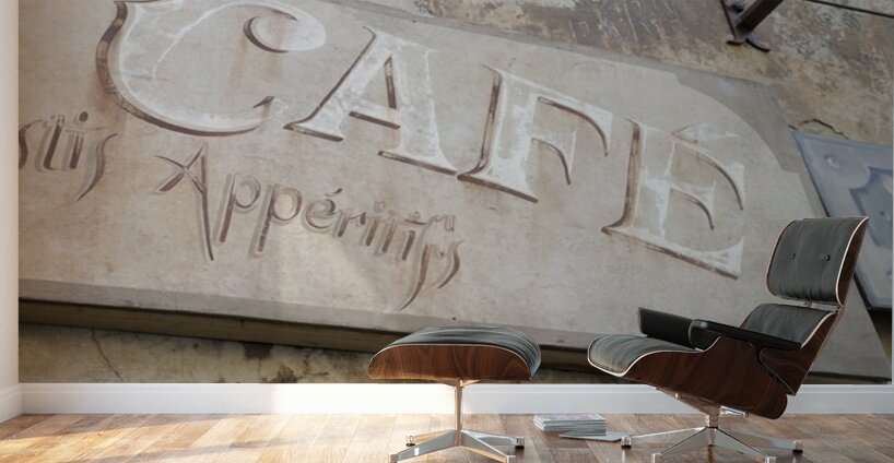 Cafe sign in Lourmarin Wall Murals