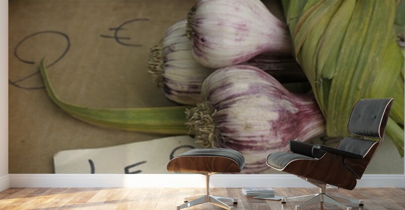 Fresh red garlic at the Lourmarin market Wall Murals