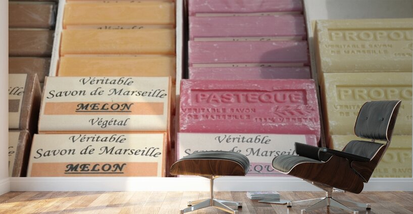Melon and watermelon soap bars at the Lourmarin market Wall Murals