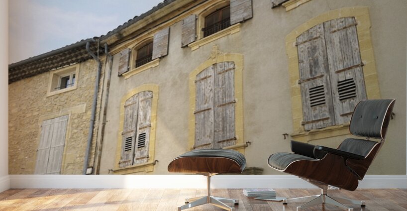 Shuttered windows on an old apartment  building in Lourmarin Wall Murals