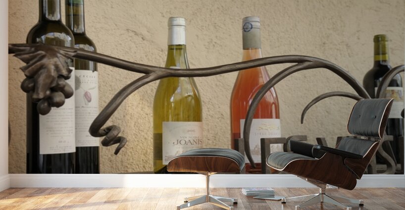 Les Vins Du Luberon store sign with bottled wine Wall Murals