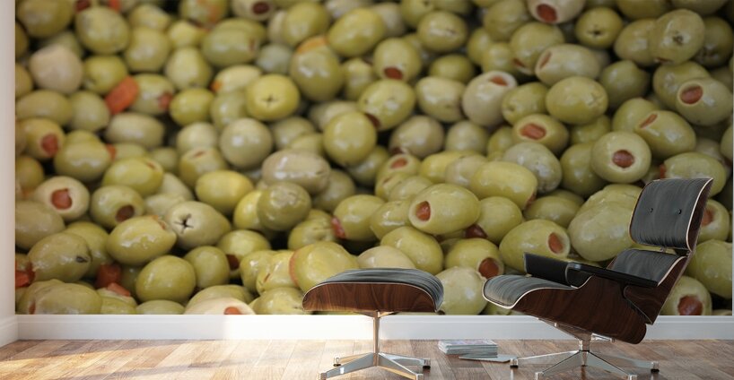 Green olives with pimentos been sold in bulk Lourmarin Wall Murals