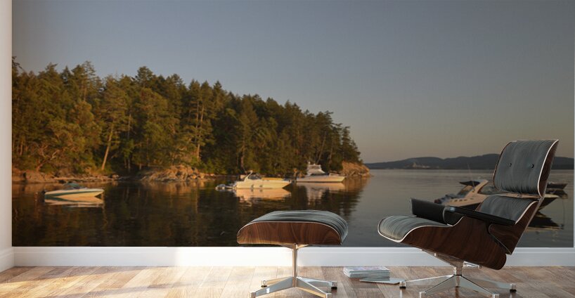 Sunset over Vancouver Island - Tent Island Wall Murals