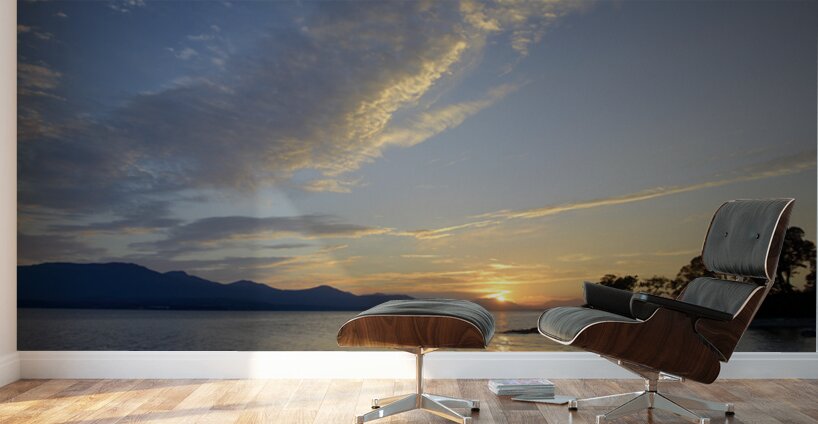 Sunset over Vancouver Island with silhouetted trees Wall Murals