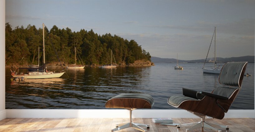 Sailboats at anchor on the west side of Tent Island Wall Murals