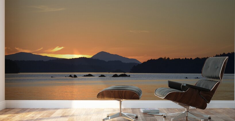 Kayakers near islets at the entrance to Princess Bay Wall Murals