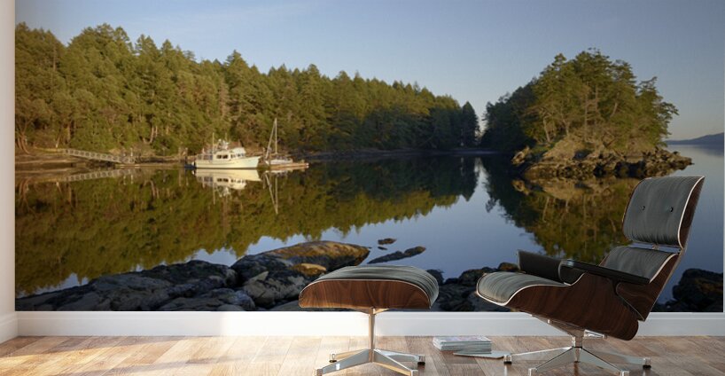 Pleasure boats at the wharf in Conover Cove Wall Murals
