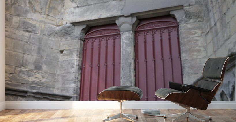 Entrance door. Cathedrale St-Cyr-Sainte Julitte. Nevers. France Wall Murals