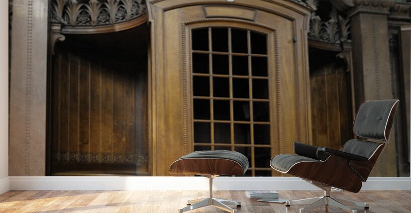 Confession box. Basilica Notre-Dame de Fourviere. Lyon. France Wall Murals