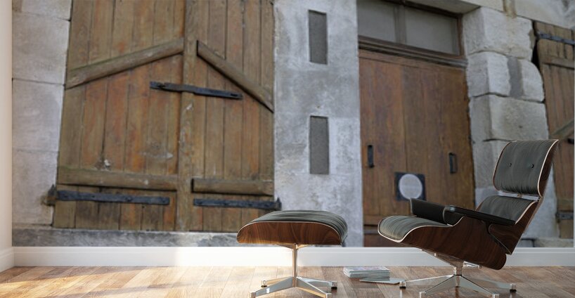 Old door and windows. Herry. France Wall Murals