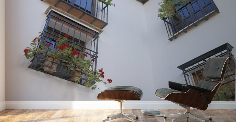 Windows with potted plants  Mondragons Palace Ronda Málaga Andalusia Spain Wall Murals