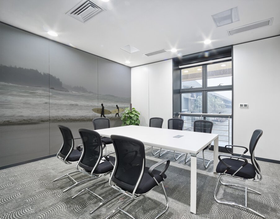 Surfing at Florencia Beach Wall Printing