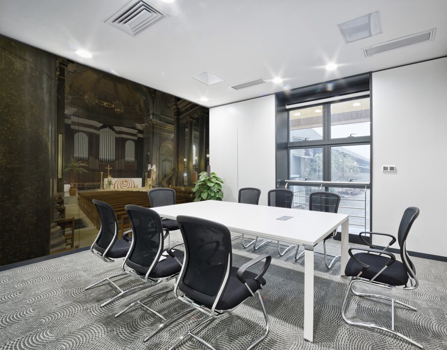 Interior of Eglise Saint Pothin with the alter and organ Wall Printing