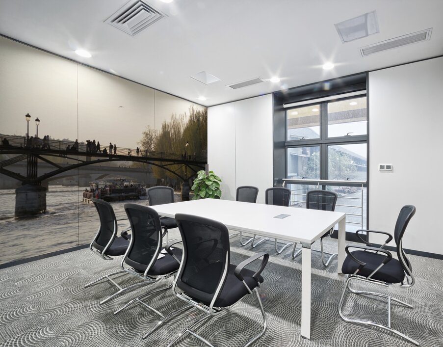 Tourist boat passing under Pont des Arts. Paris Wall Printing