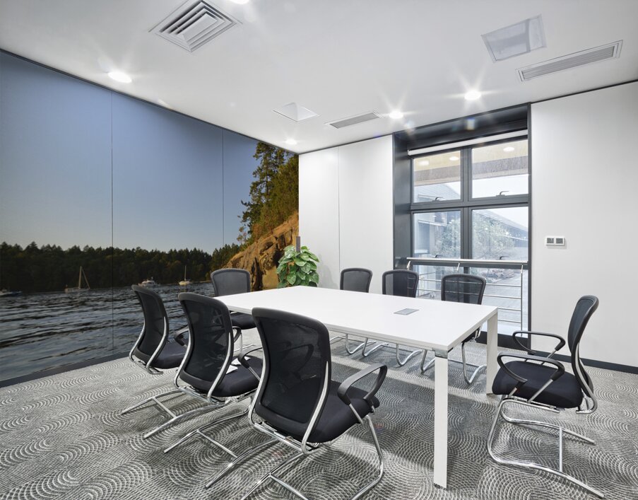 Sculpted sandstone cliff in front of the Tent Island anchorage Wall Printing