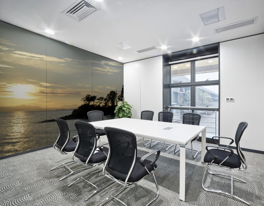 Sunset over Vancouver Island with silhouetted trees Wall Printing