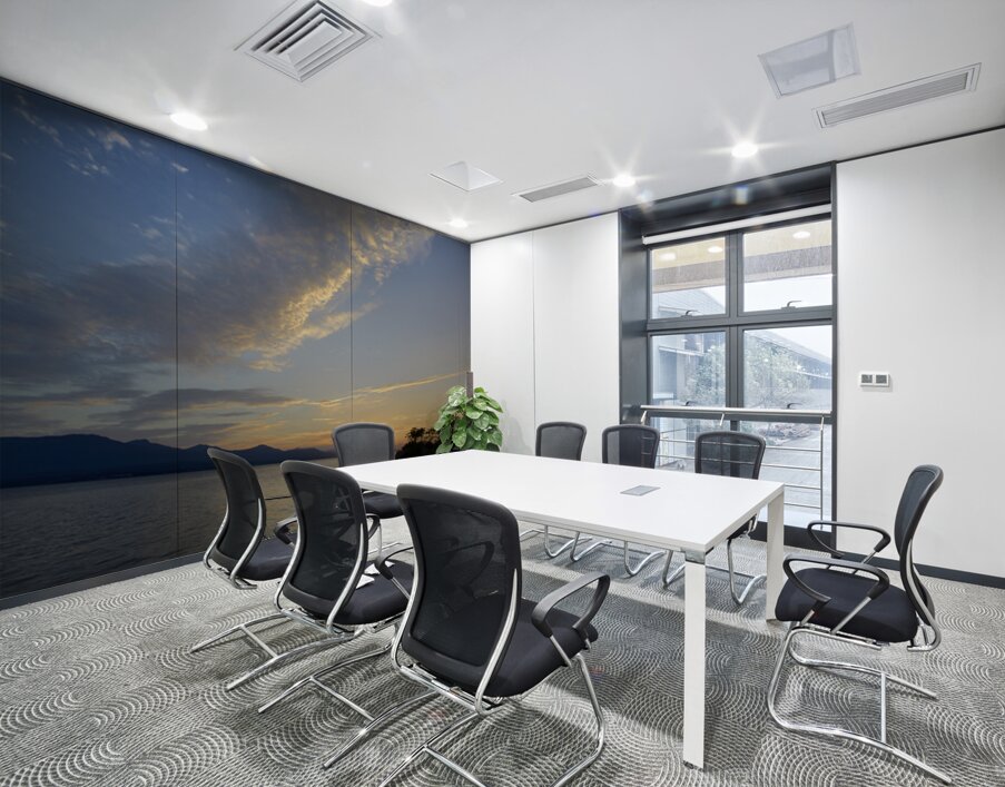 Sunset over Vancouver Island with silhouetted trees Wall Printing