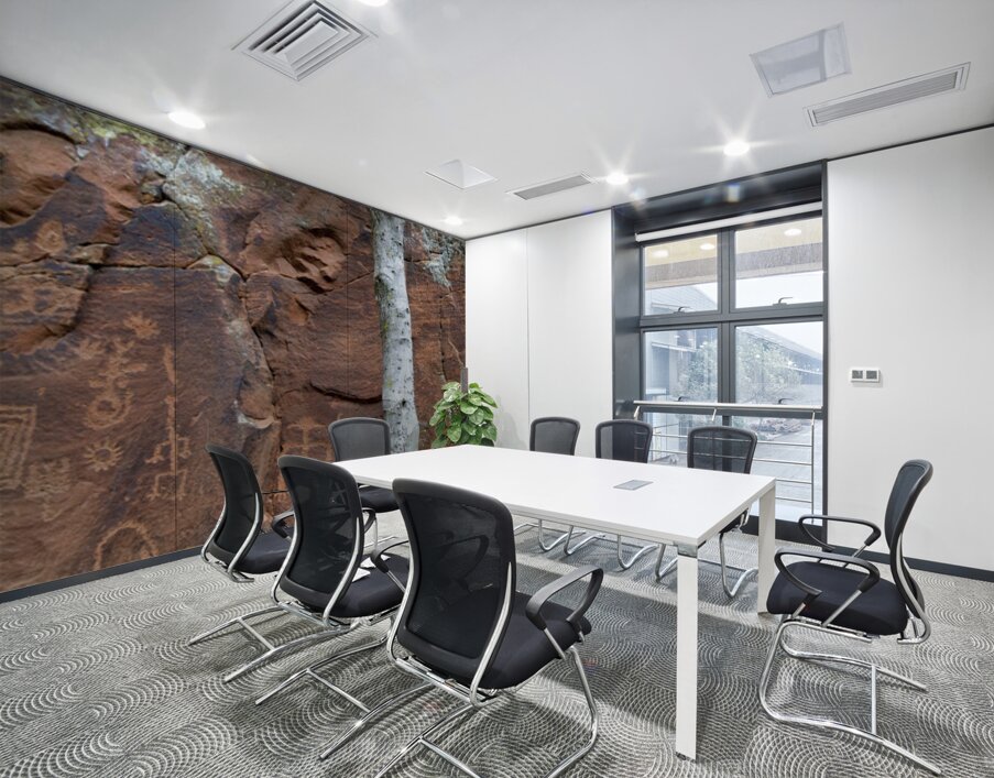 Ancient petroglyphs showcasing animal figures and geometric designs Crane Petroglyph Site Verde Valley Arizona Wall Printing