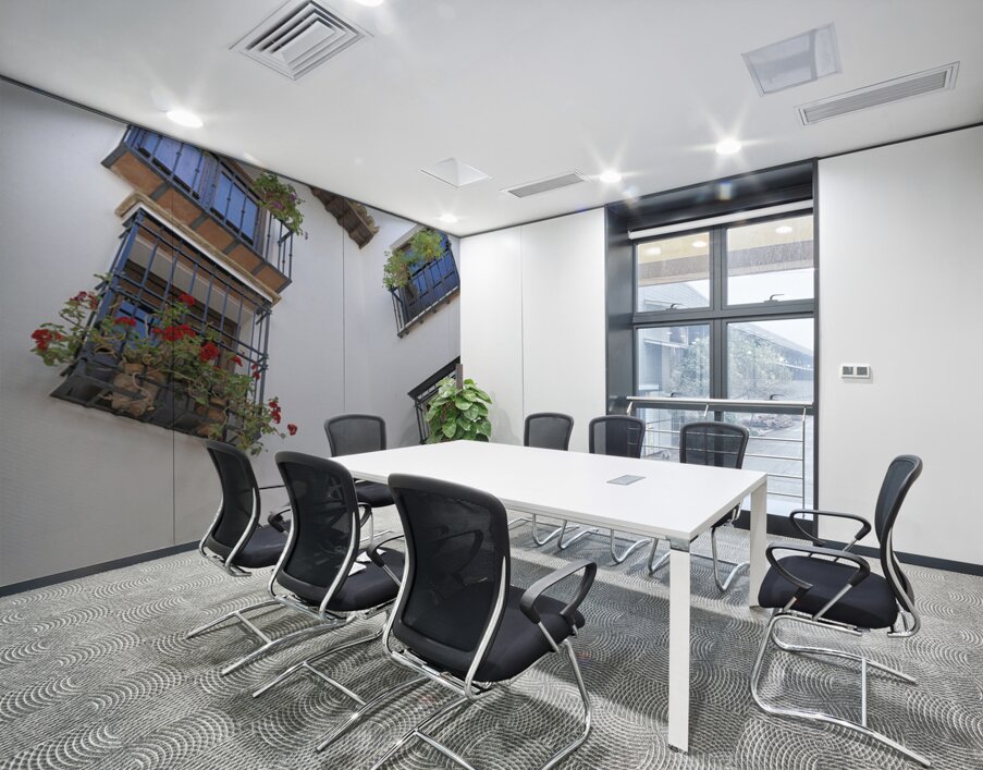 Windows with potted plants  Mondragons Palace Ronda Málaga Andalusia Spain Wall Printing