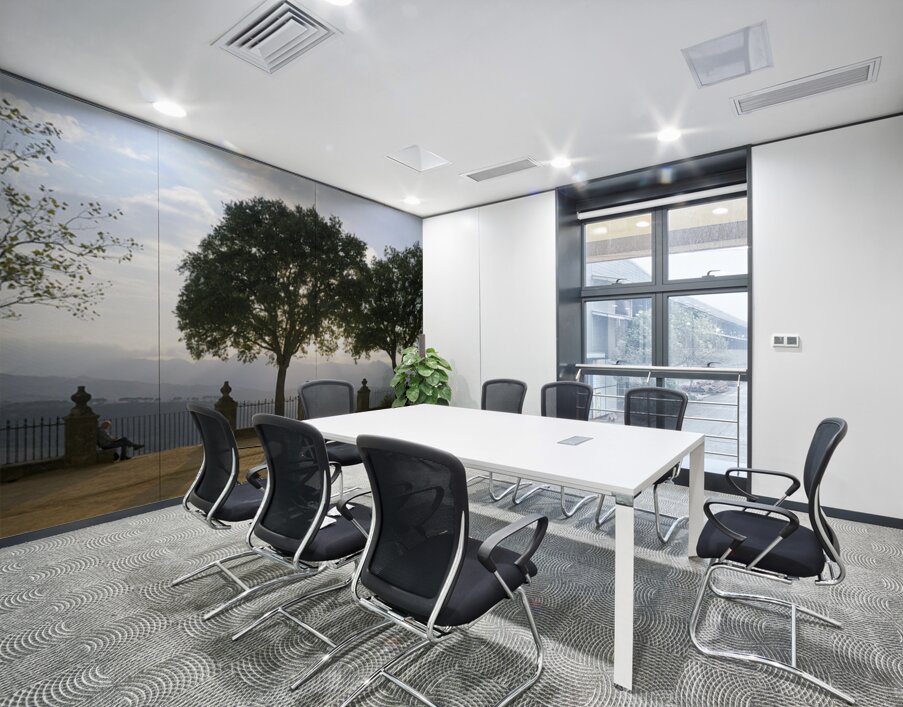People enjoying the view from the Alameda del Tajo Ronda Málaga Andalusia Spain Wall Printing