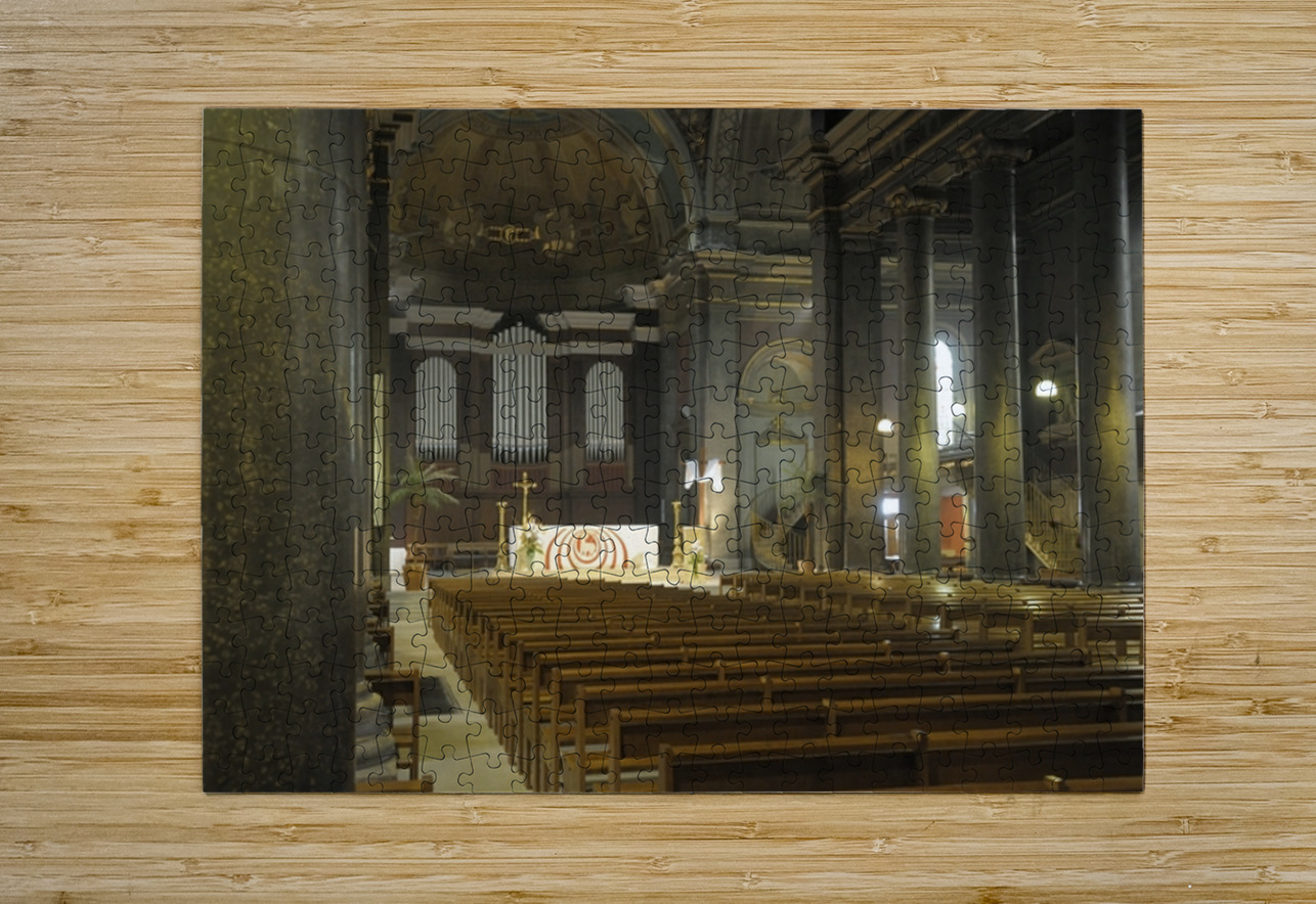 Interior of Eglise Saint Pothin with the alter and organ Kevin Oke Puzzle printing