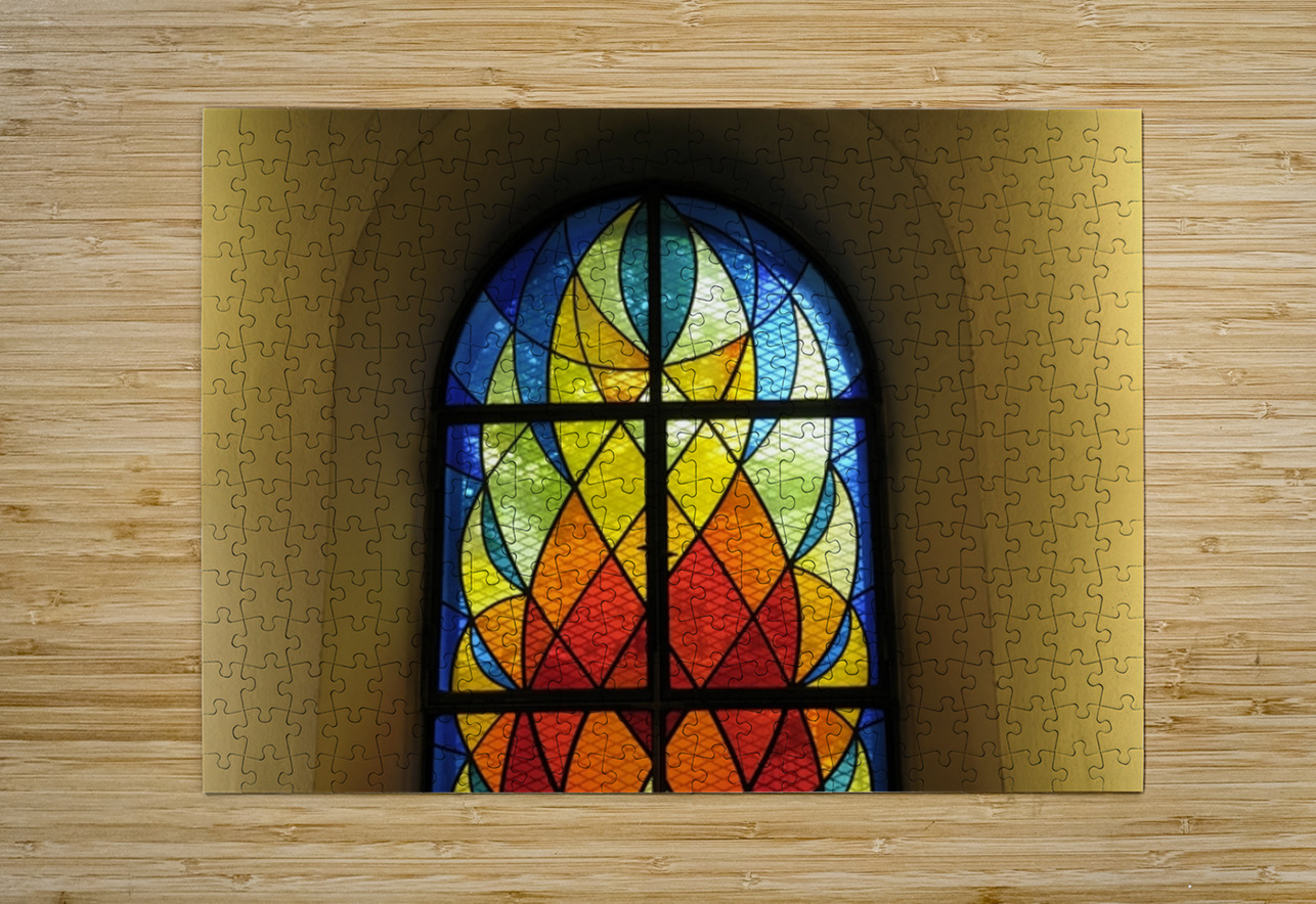 Contemporary stained glass window Eglise Saint Pothin Kevin Oke Puzzle printing