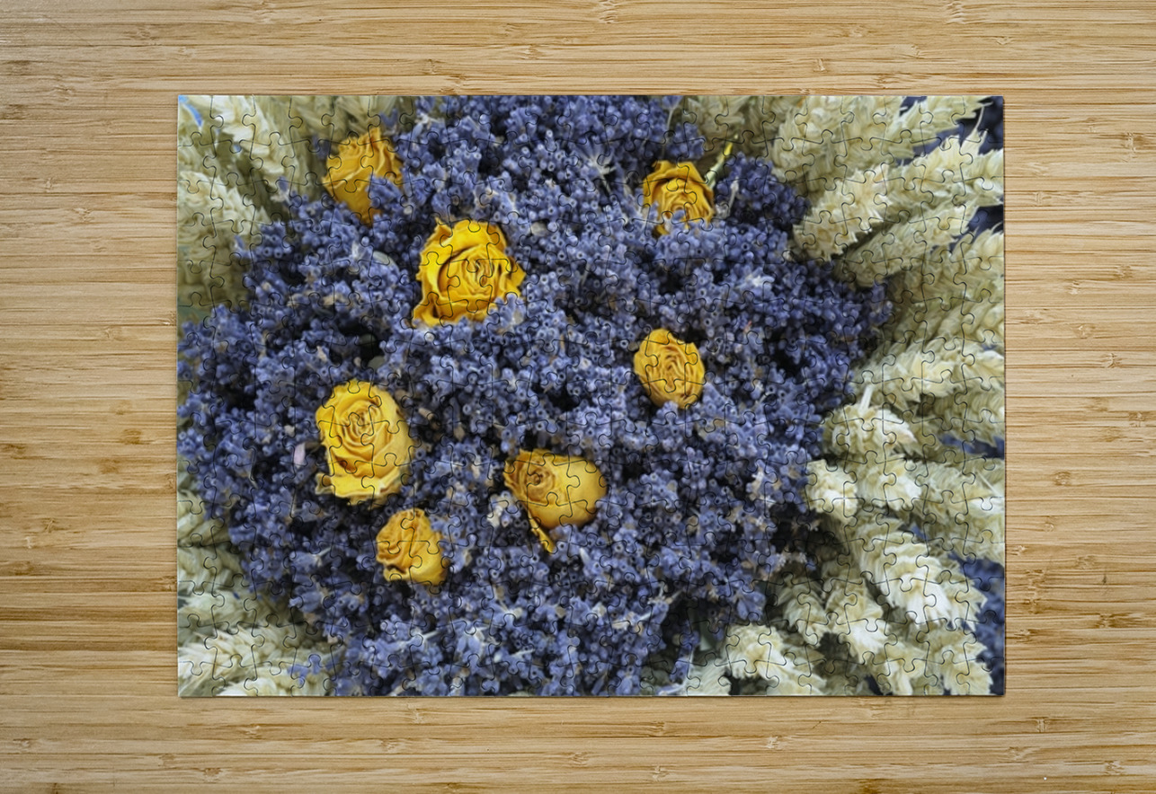 Dried roses and lavender flowers at market - Lourmarin Kevin Oke Puzzle printing