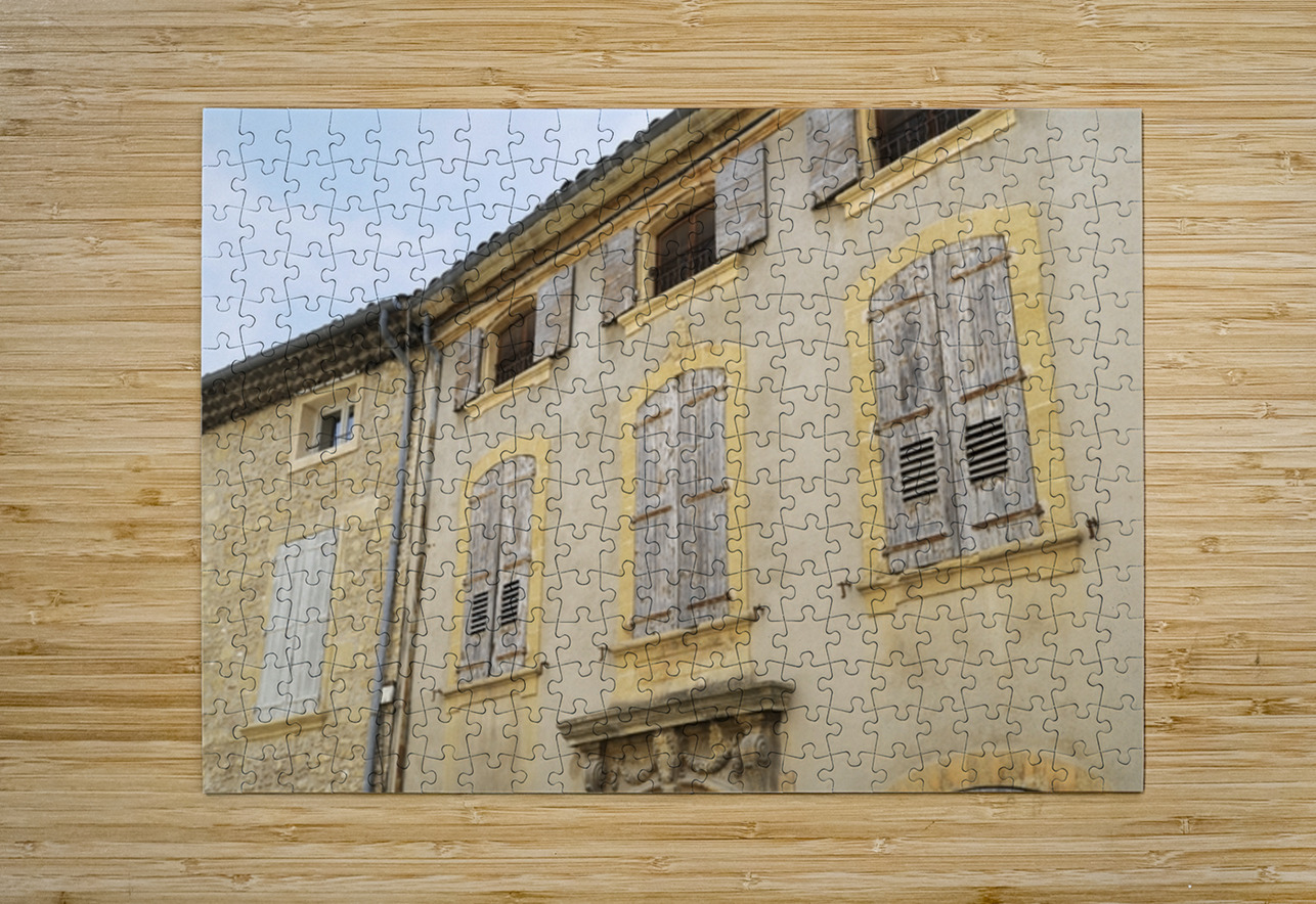 Shuttered windows on an old apartment  building in Lourmarin Kevin Oke Puzzle printing