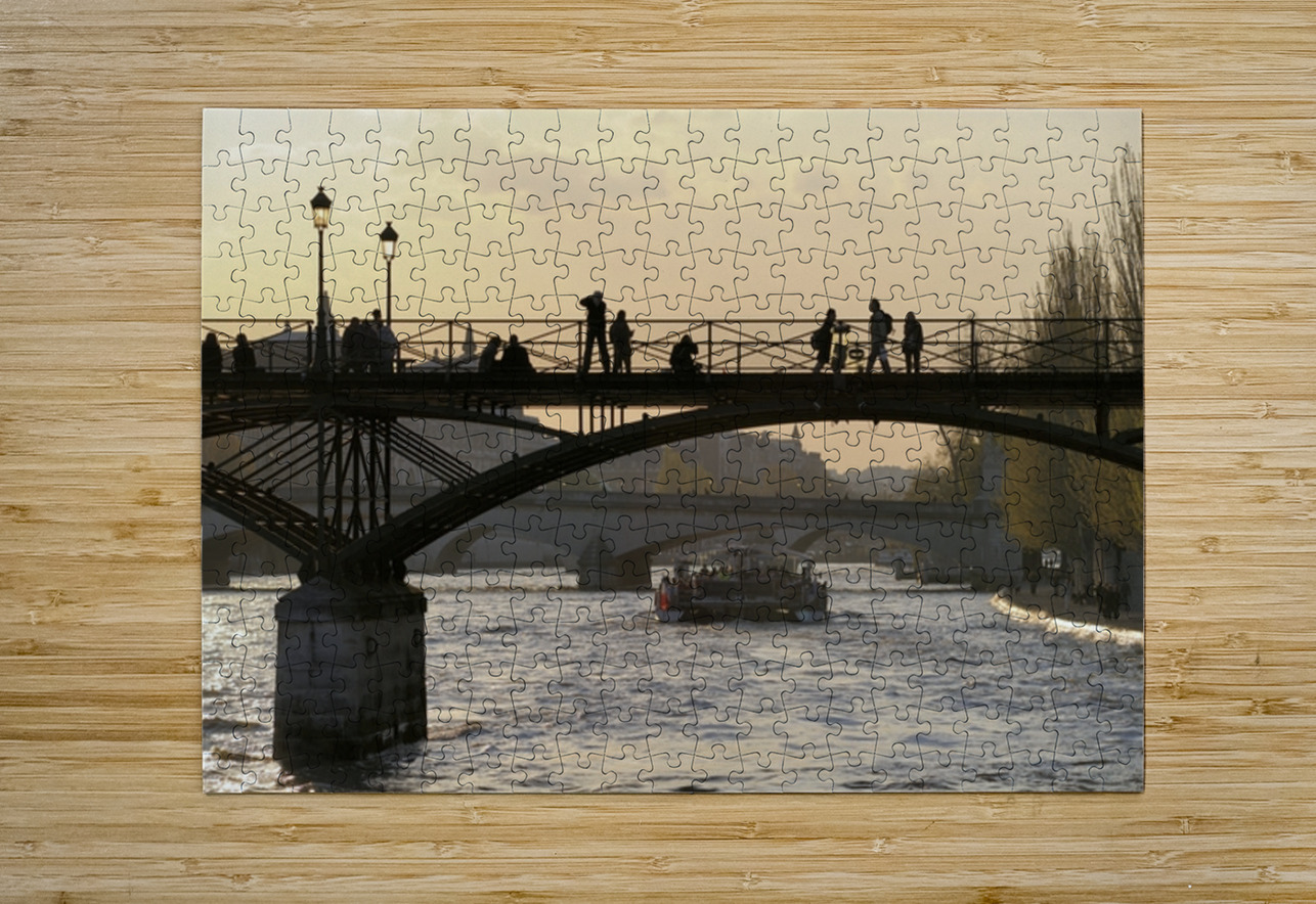 People taking in the view from Pont des Arts. Paris Kevin Oke Puzzle printing