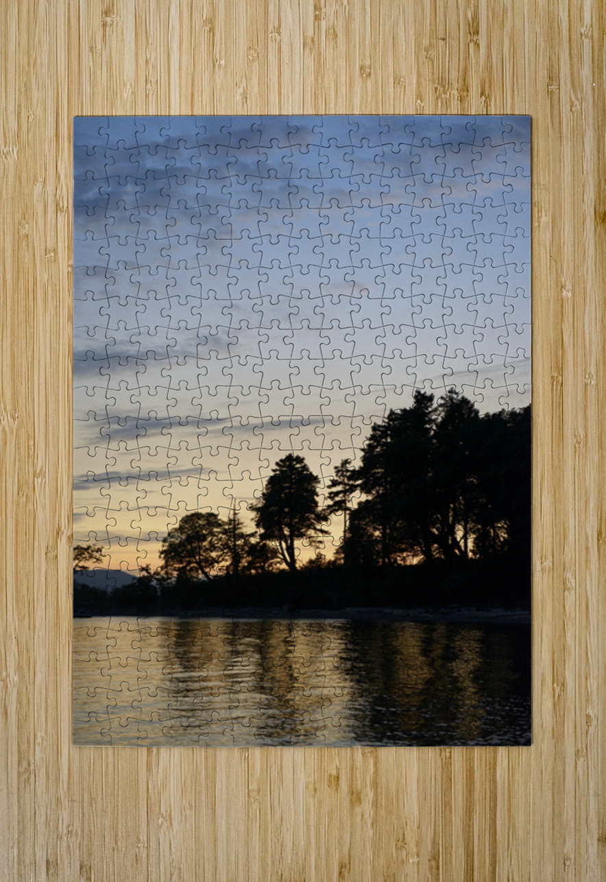 Silhouetted trees at sunset Kevin Oke Puzzle printing