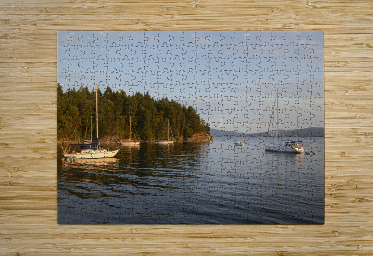 Sailboats at anchor on the west side of Tent Island Kevin Oke Puzzle printing