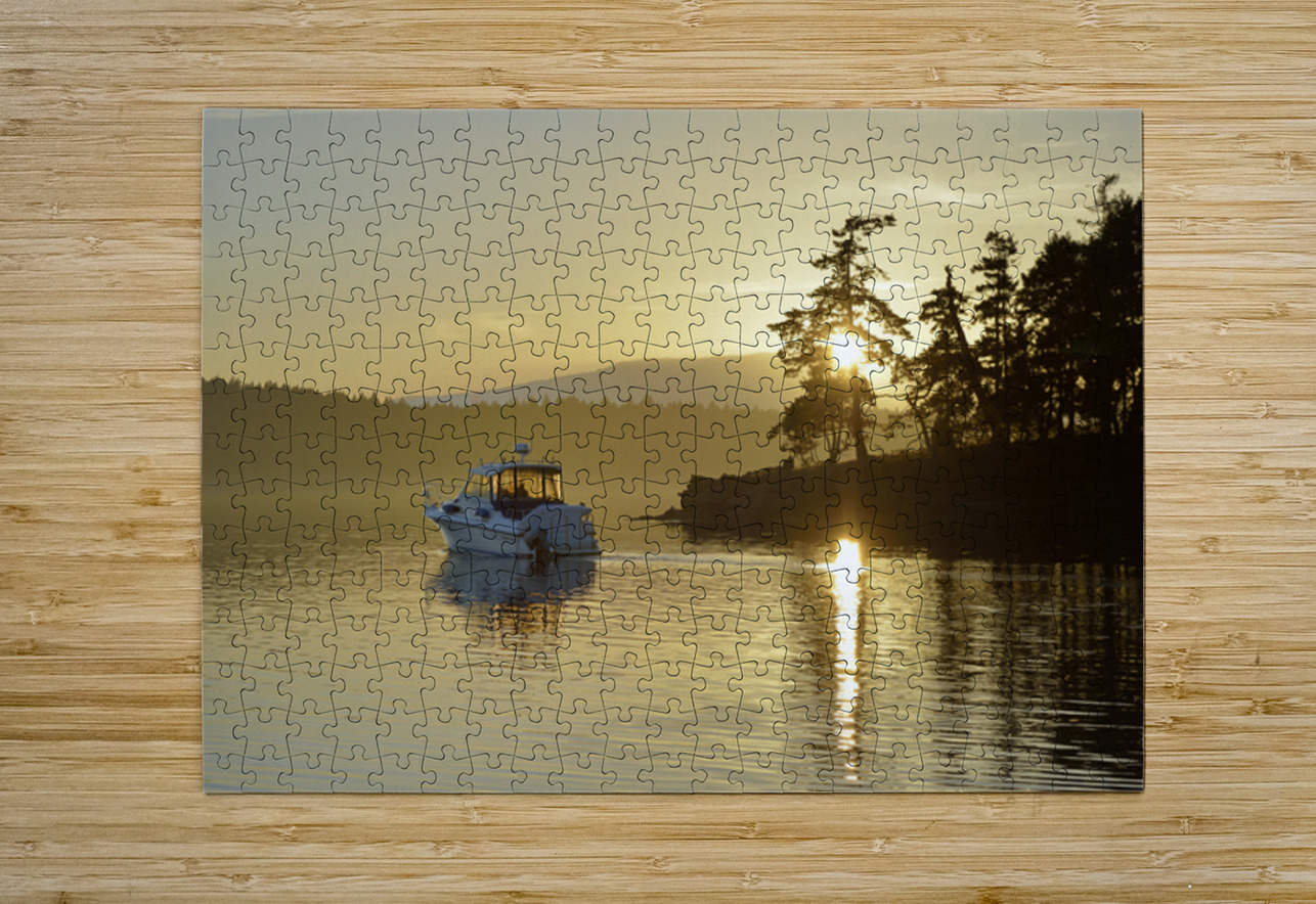 Small motor boat leaving Conover Cove Kevin Oke Puzzle printing