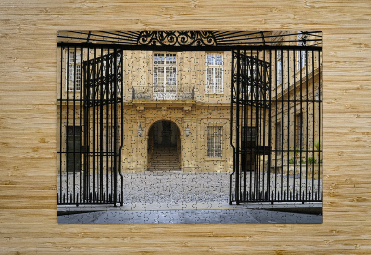 Entrance gate at the Hotel de Ville. Aix-en-Provence. France Kevin Oke Puzzle printing
