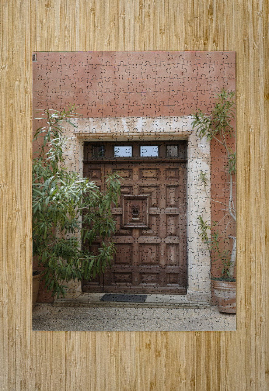 Wooden door with door knocker. Roussillon. France Kevin Oke Puzzle printing