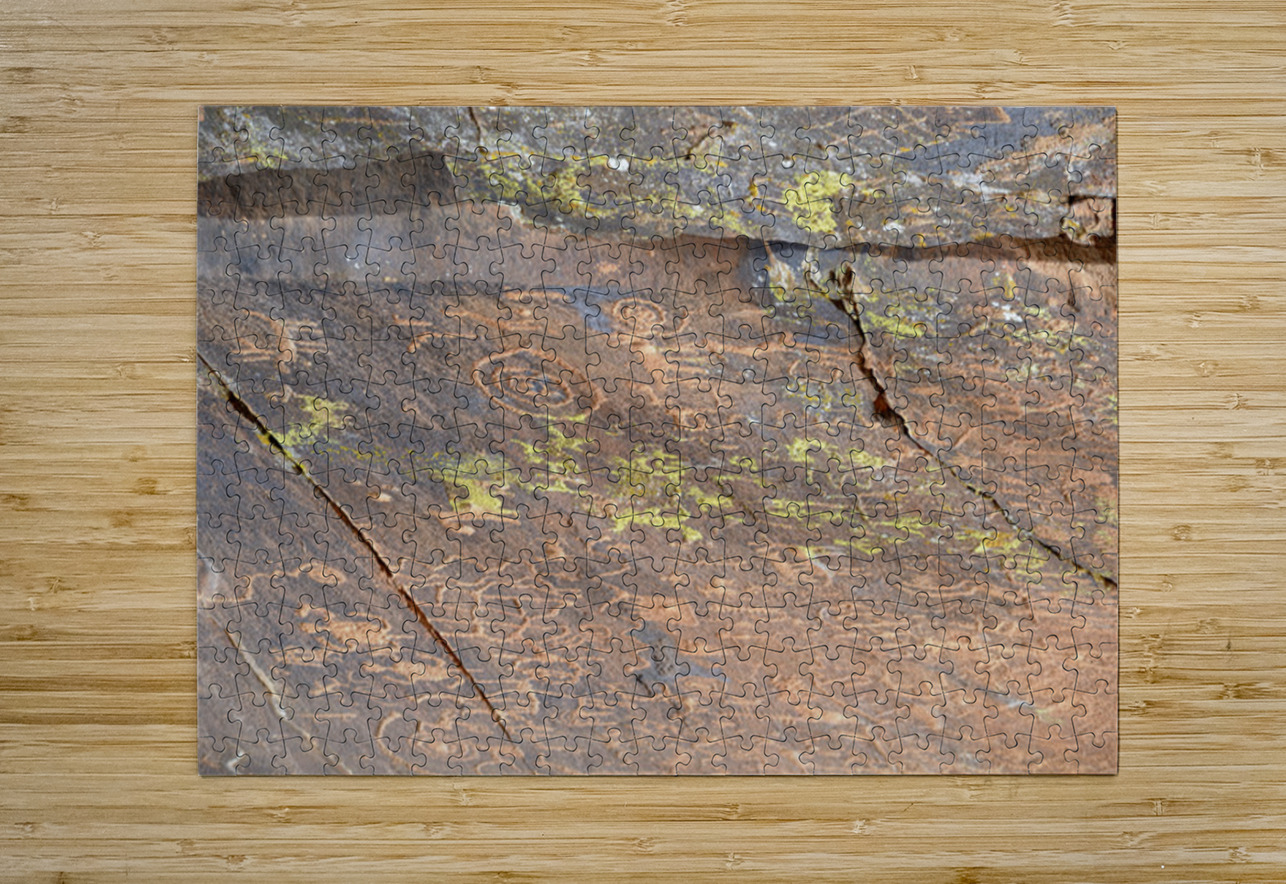 Ancient petroglyphs showcasing animal figures and geometric designs Crane Petroglyph Site Verde Valley Arizona Kevin Oke Puzzle printing