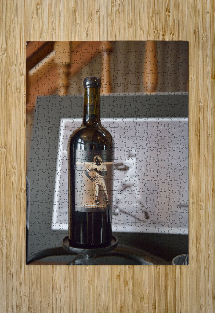 Bottle of Zinfandel wine with Roberto Clemente label The Clemente Museum. Pittsburgh Pennsylvania Kevin Oke Puzzle printing