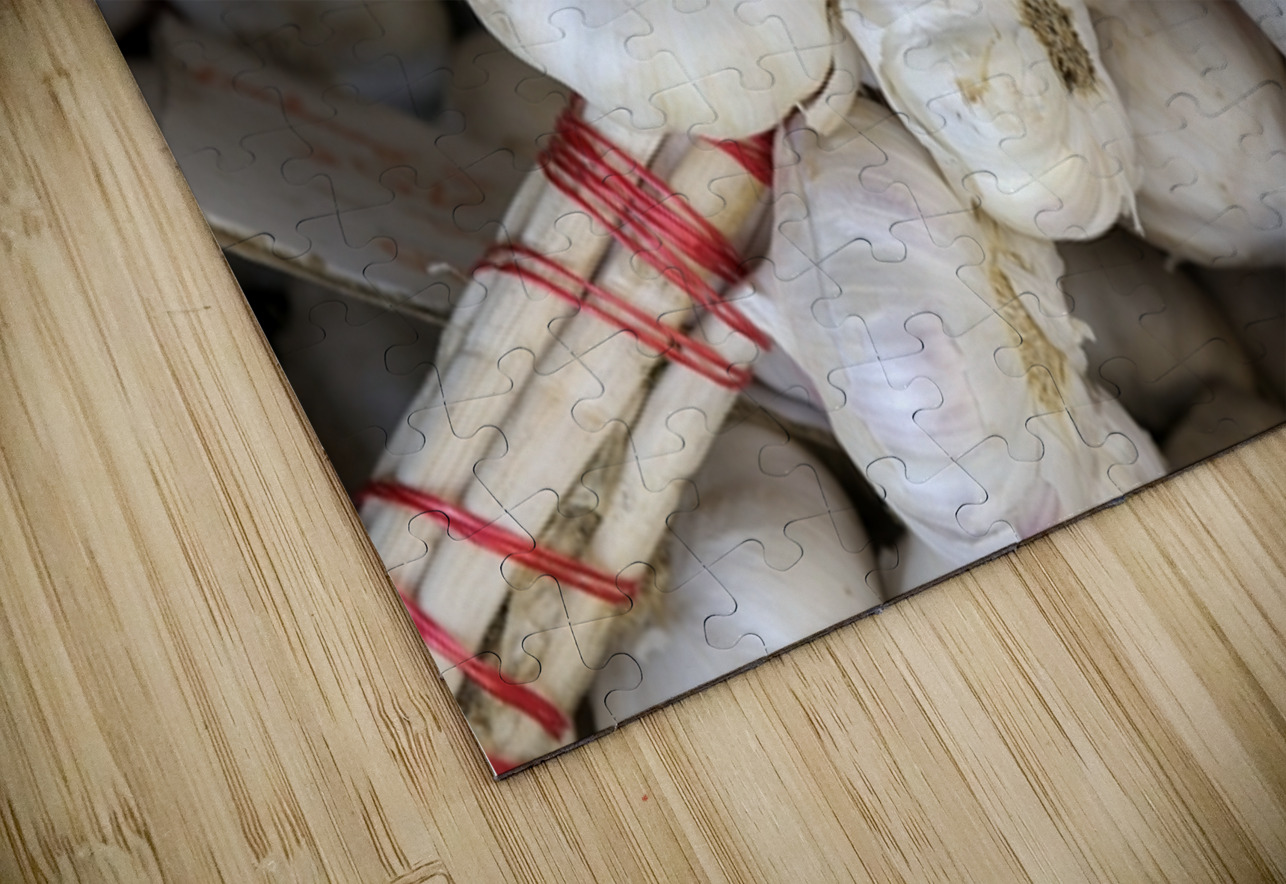 Braided garlic at the Lourmarin street market Kevin Oke Puzzle