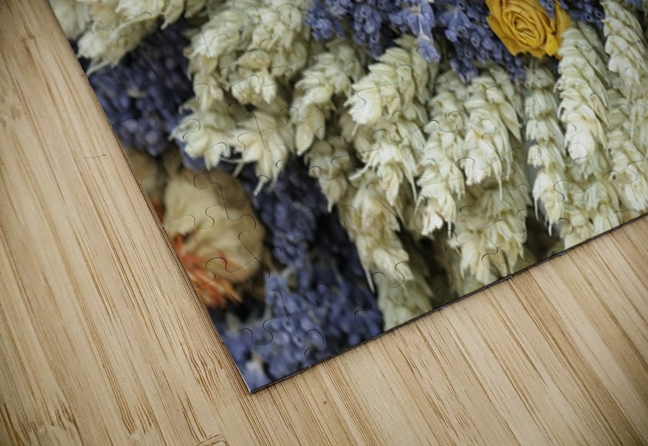 Dried yellow roses and lavender - Lourmarin Kevin Oke Puzzle