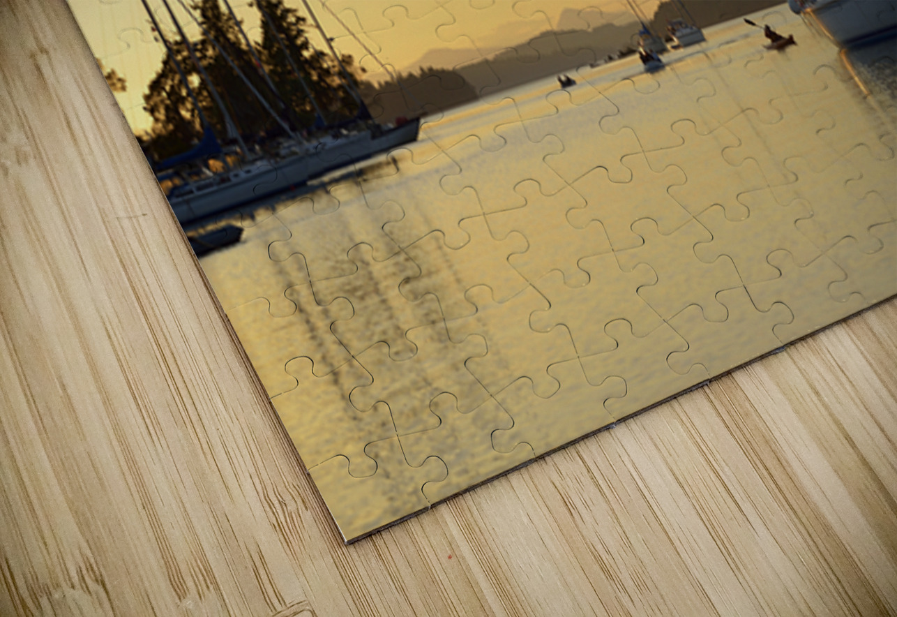 Sea kayaker and anchored boats in Princess Bay Kevin Oke Puzzle