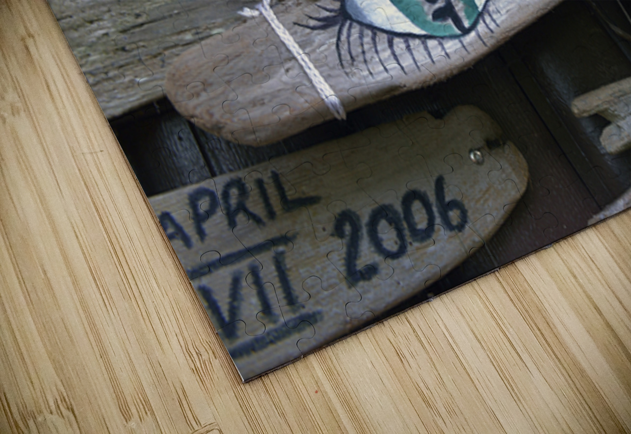 Driftwood sign for Emerald Eyes 2014 Kevin Oke Puzzle