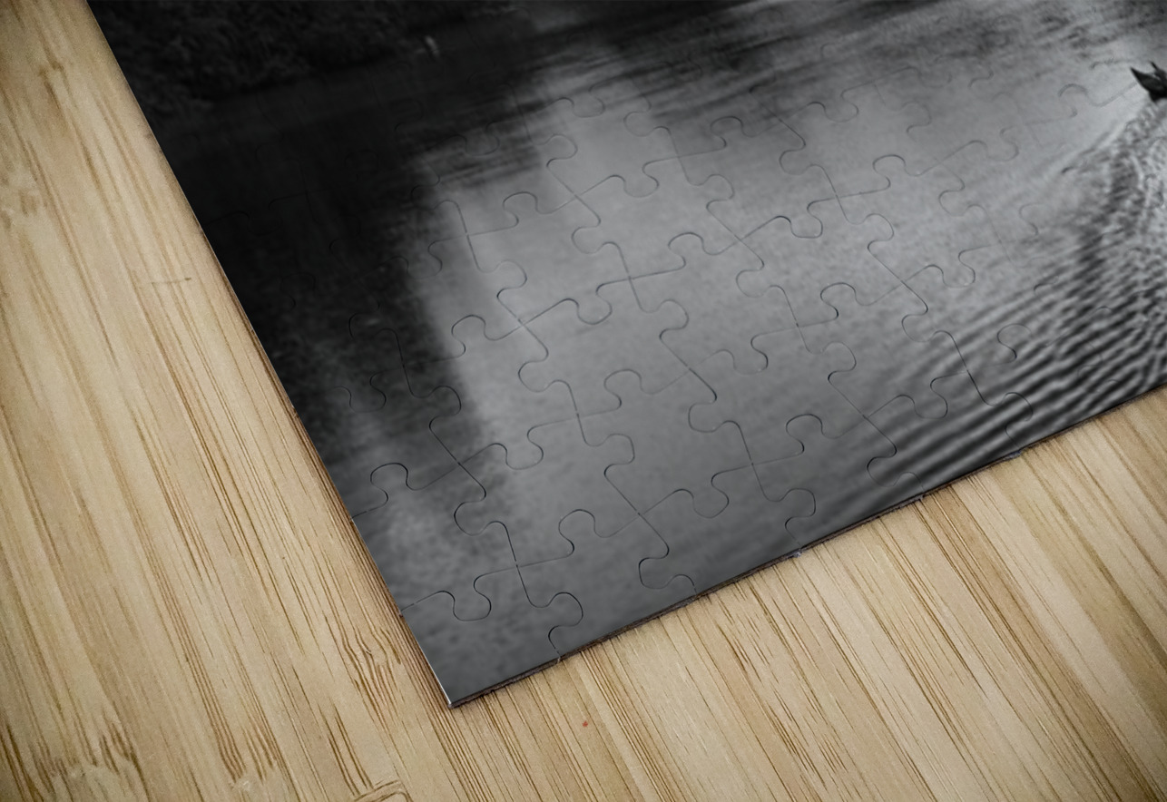 Canoeing on Lake Garzacocha Black and White Ecuador Kevin Oke Puzzle